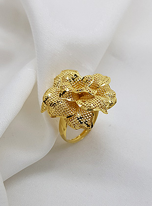 Anel Flor Ouro 18k