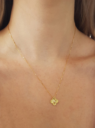 Gargantilha Trevo Ouro 18k