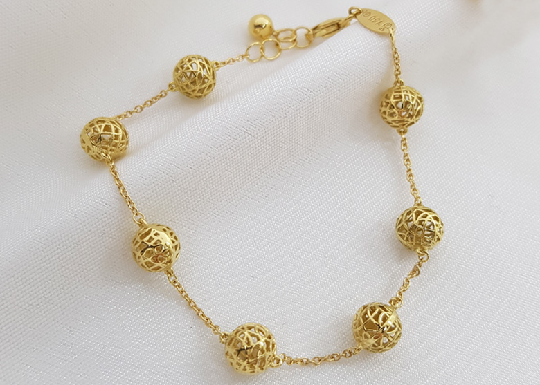 Pulseira Esfera Ouro 18k